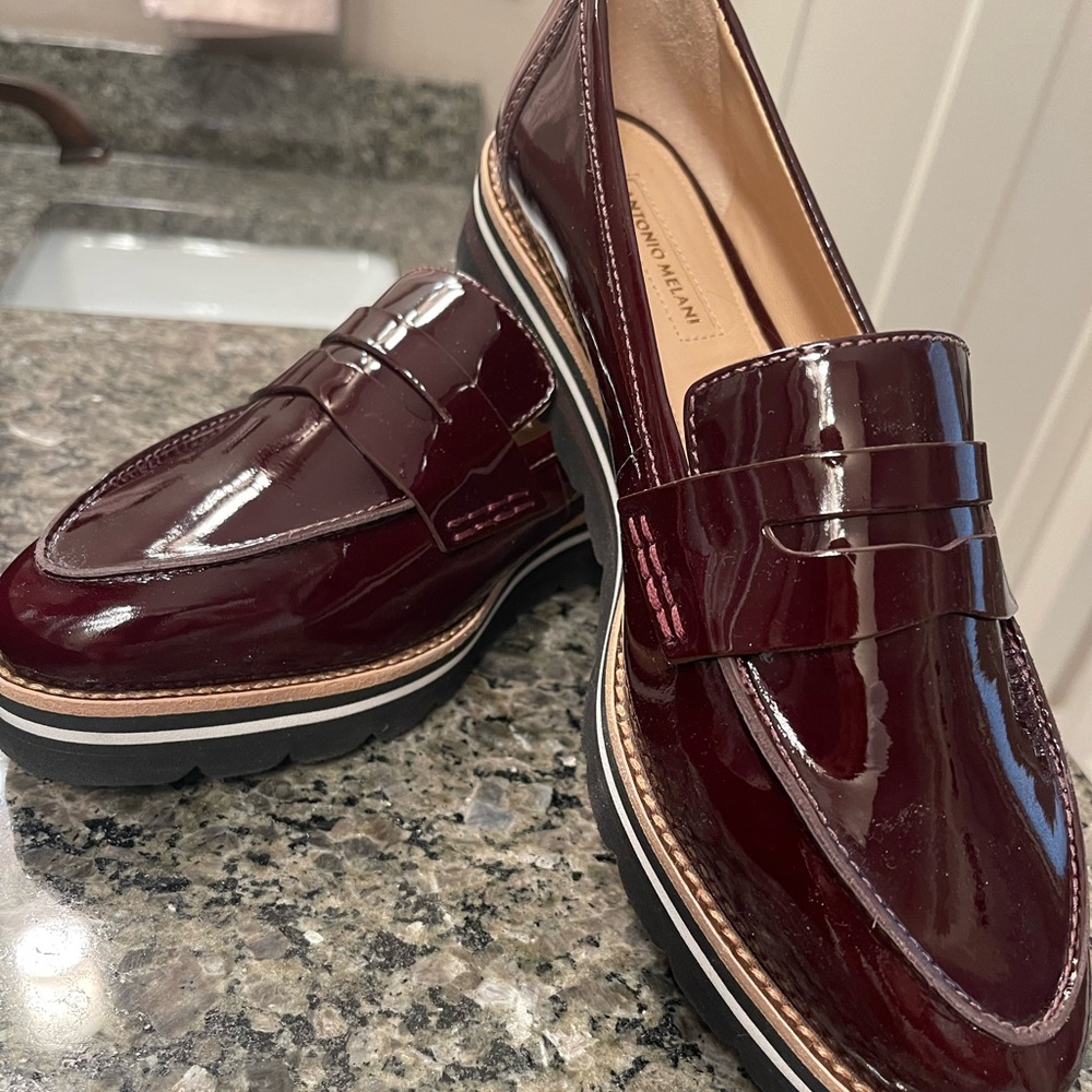 Deep burgundy loafers